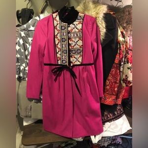Plenty by Tracy Reese wool embroidered & embellished coat- size 4